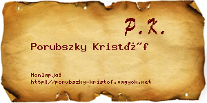 Porubszky Kristóf névjegykártya