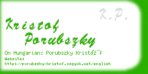 kristof porubszky business card